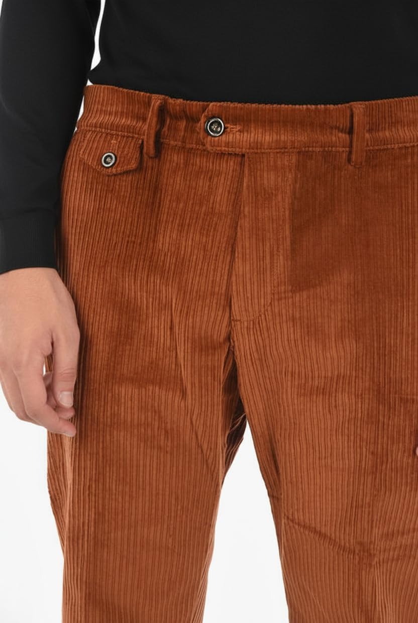 Lafaurie Corduroy Pants Men Relaxed Fit Zipper Pants for Men with Pockets Fall Winter Casual Straight Leg Trousers size 40